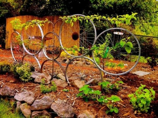 aros de bicicleta antigos decorativos reciclar cerca faça você mesmo