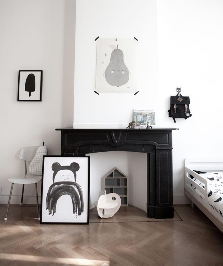 deco-lareira-quarto infantil-estar-idéias-preto-branco-minimalista-moderno-escandinavo