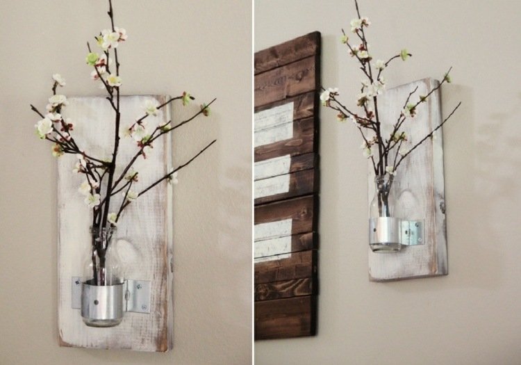 faça você mesmo a decoração garrafa placa de madeira vintage ramos rústicos flores decoração de parede