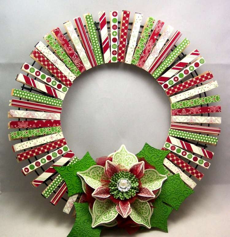 faça você mesmo a decoração grinalda colchetes de natal vermelho verde branco