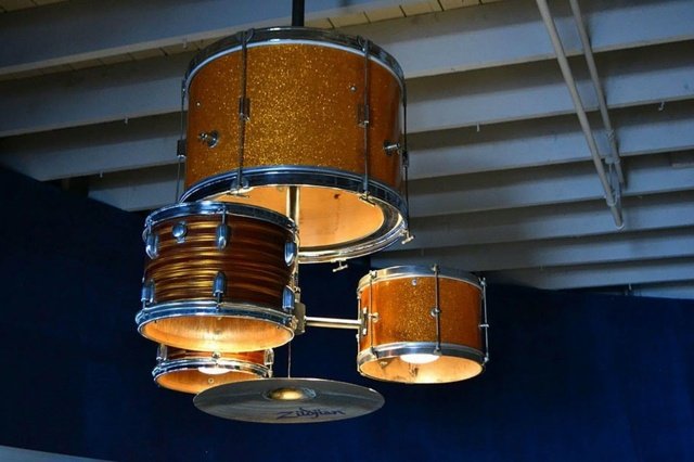 lâmpada tambor tambores decoração diy original
