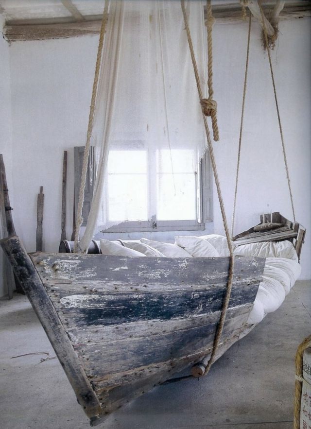 cama vintage rede de corda pendurada original