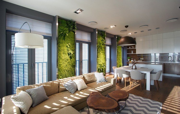 decoração-sala-plantas-vertical-jardim-moderno