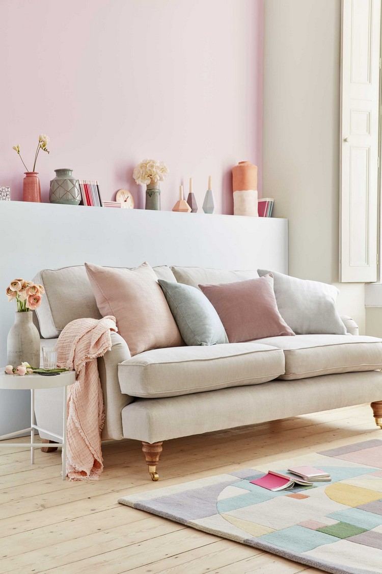 decoração-sala de estar-têxteis-sofá-almofadas-tapetes-pequeno-deco