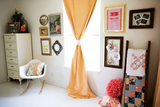 cortinas decoração laranja no quarto do bebê para fazer você mesmo
