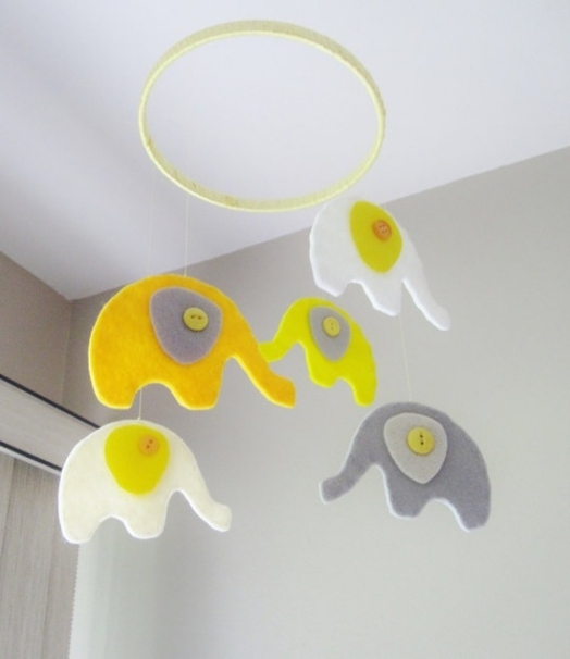 decoração de elefante de tecido no quarto do bebê para fazer você mesmo