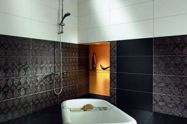azulejos decorativos de banheiro por padrão de cobra Setecento