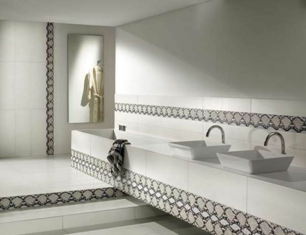 azulejos decorativos de banheiro por padrão Setecento Cobra