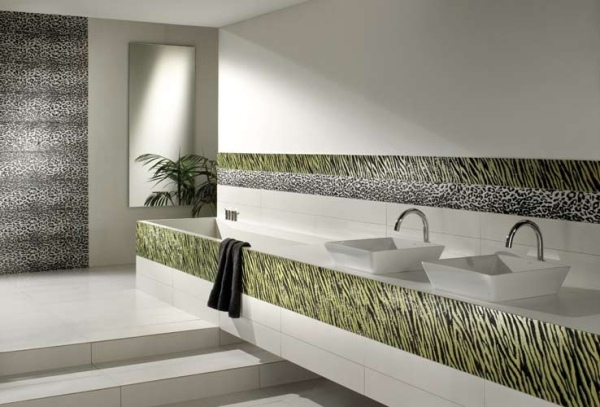 azulejos decorativos de banheiro por padrão animal Setecento