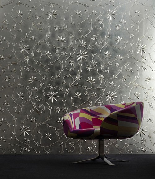 Papel de parede decorativo com padrões 3D de poltronas coloridas