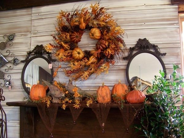 Decoração Outono Abóbora Coroa de Flores Design Ornamentais Idéias de Decoração de Parede