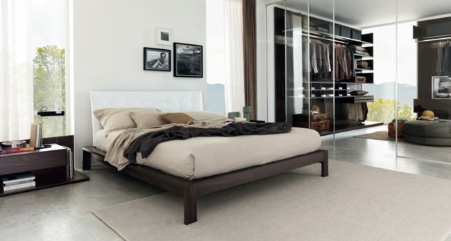 Portas de vidro modernas do guarda-roupa com design elegante