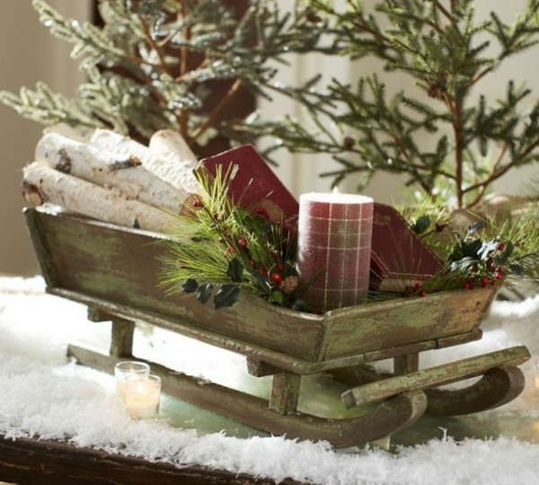 decoração de mesa rústica neve artificial clima natalino