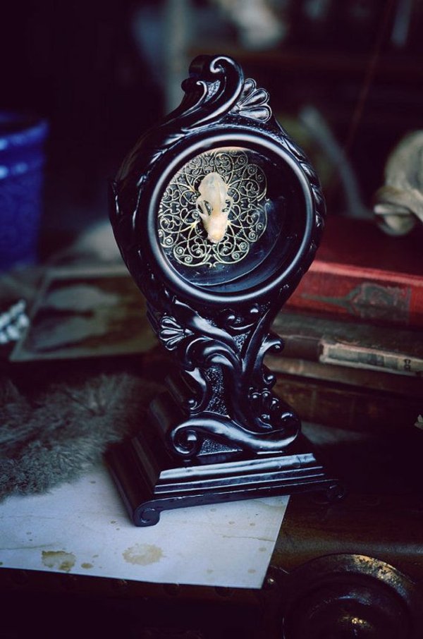 relógio gótico dragão ornamentos escritório