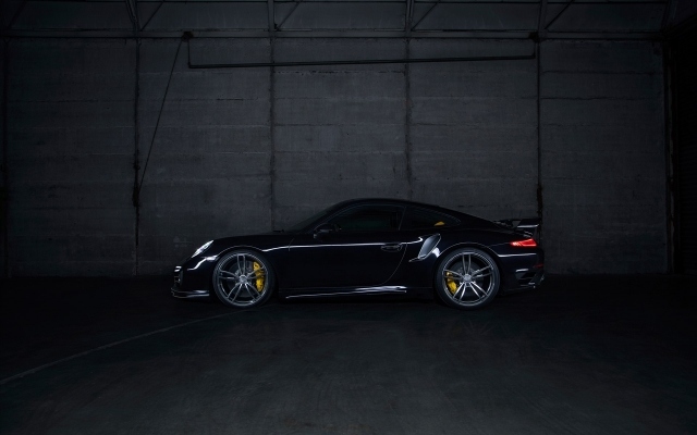 Porsche 911 Turbo 2014 novas saias laterais pretas, melhoria de spoiler