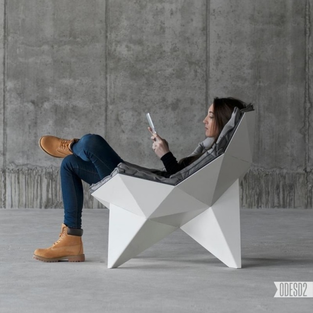 Cadeira lounge design Q1 odesd2 cúpulas geodésicas moldura inspirada