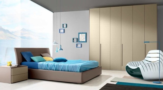 guarda-roupa moderno-quarto de armazenamento de móveis de madeira sem maçanetas Corazzin-Group