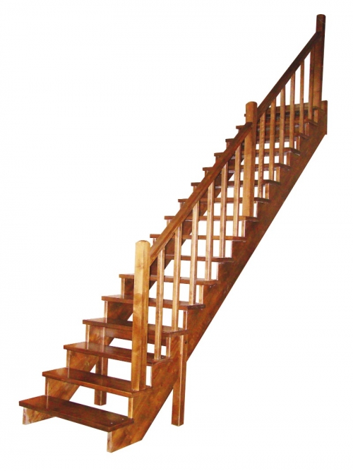Одномаршевая прямая деревянная лестница