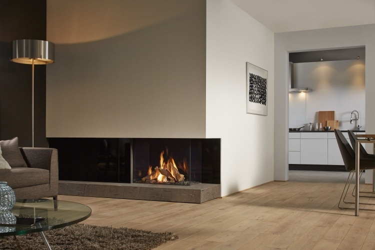 design-fogão-tijolos-fotos-moderno-gás-marrom-piso de madeira-branco-sofá-mesa de vidro