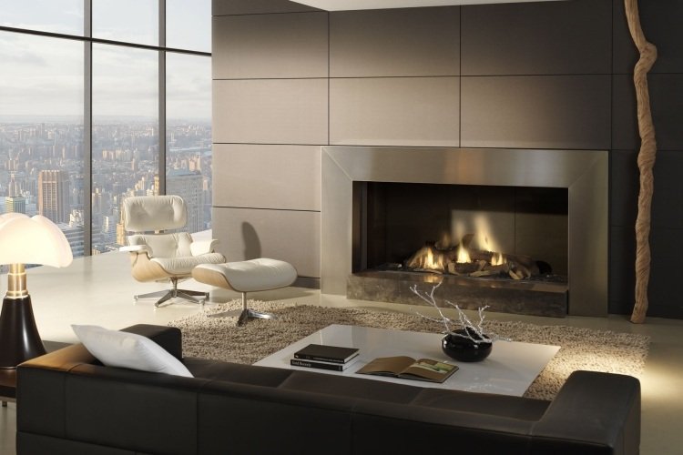 design-fogão-tijolos-fotos-moderno-gás-aço inoxidável-painéis-loft-sofá-elegante