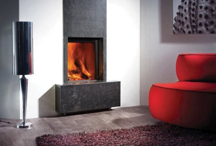 design-fogão-tijolos-fotos-moderno-cinza-natural-pedra-poltrona-vermelho