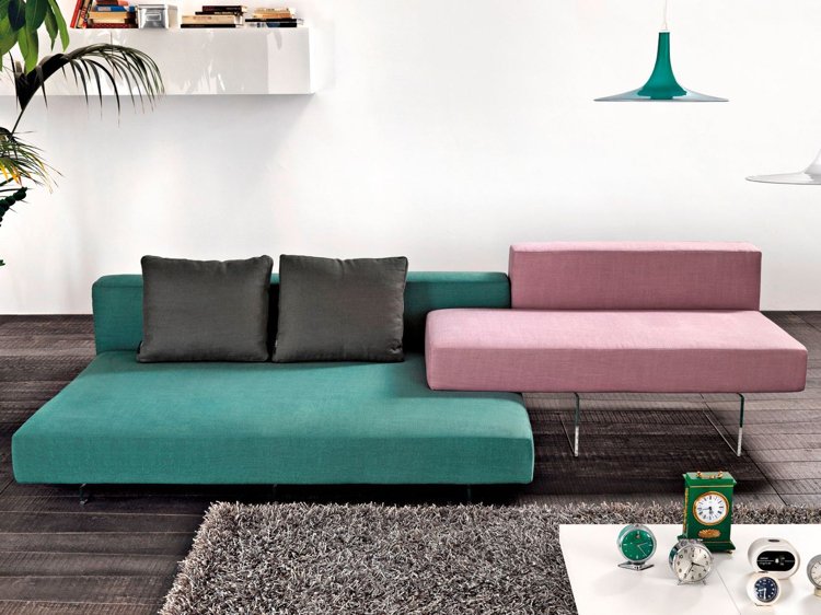 Sofá de design -sala de estar-moderno-estofamento-duas cores-ar