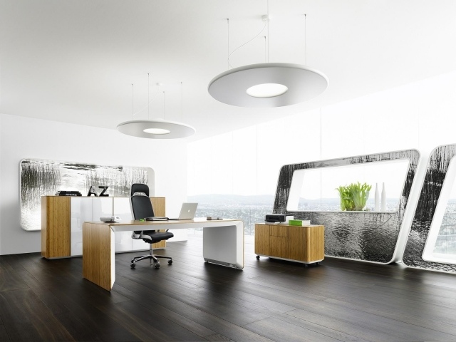 mobília de designer chefe de madeira branca mobília de escritório moderna