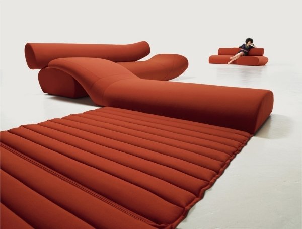 Sofá de lava vermelho com design de móveis para sala de estar