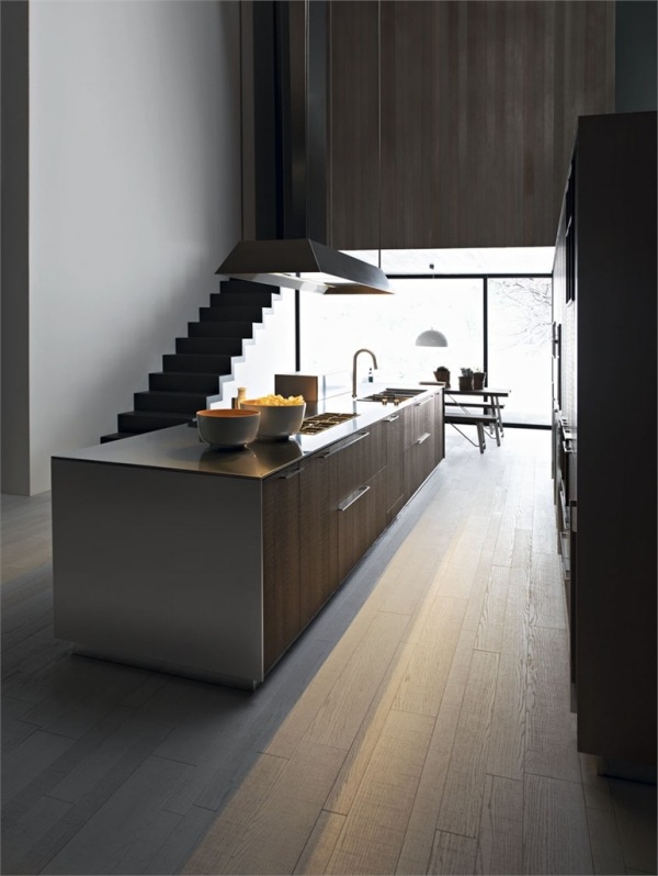 modernos módulos de parede de cozinha luz pendente ilha italiana madeira maciça carvalho