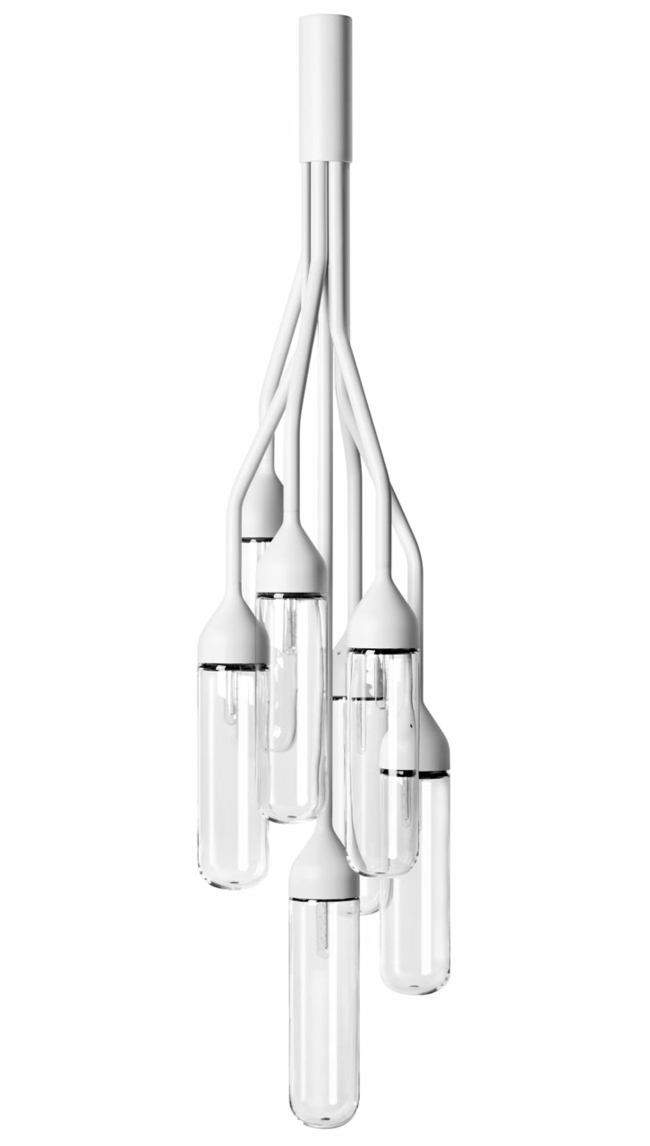 Lâmpadas de cor branca de vidro artesanal sustentável