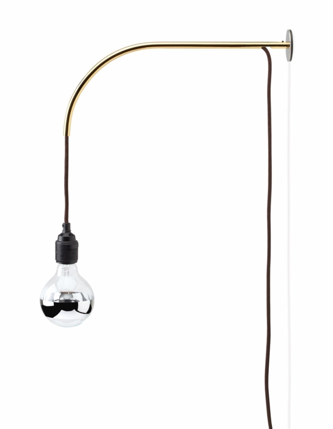 Designer de iluminação em tubo de metal dourado ecologicamente correto