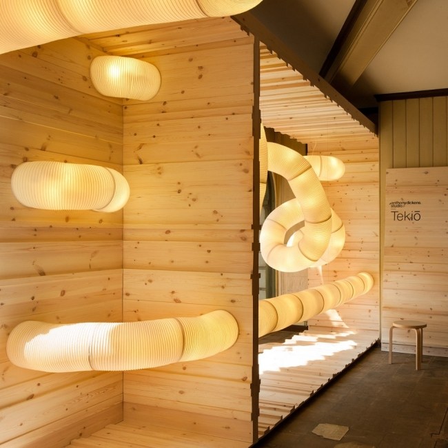 lâmpadas de papel de design instalação anthony dickens tekio