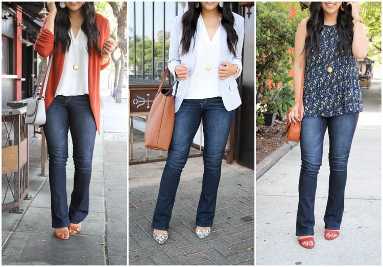 jeans bootcut três variantes de estilo