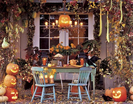 ideia de decoração ao ar livre Halloween