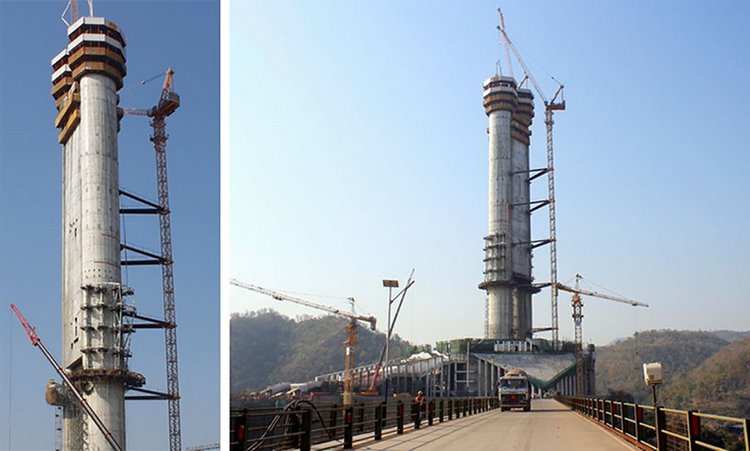 estátua mais alta do mundo projeto ilha vista aérea monumento museu estrutura de aço construção de concreto