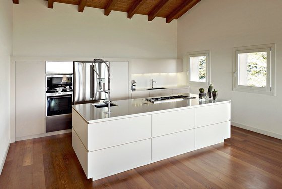 Arthesi vega design cozinha coleção piso de madeira branco