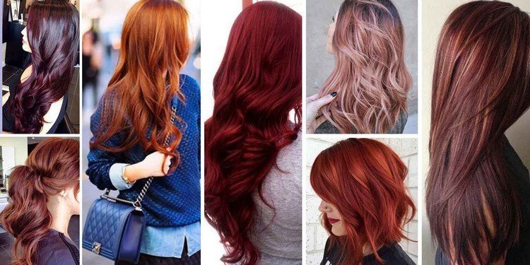 Cores de cabelo de cobre em muitos tons diferentes