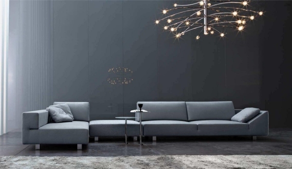 mobiliário italiano moderno arketipo sofá de canto azul claro