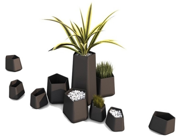 Plantadores modulares ajustáveis ​​kübel Design-Rock Garden-Alain Gilles