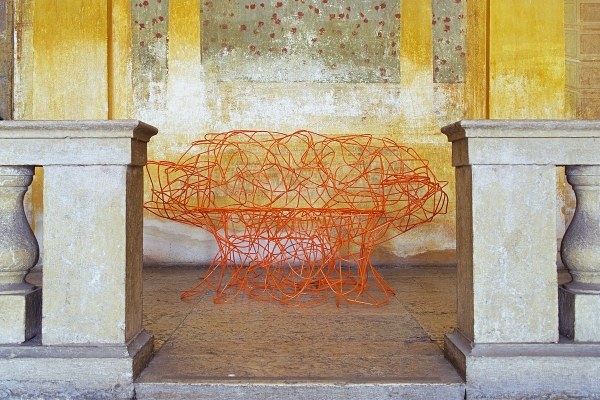 Poltrona de design Edra orange tangled corallo