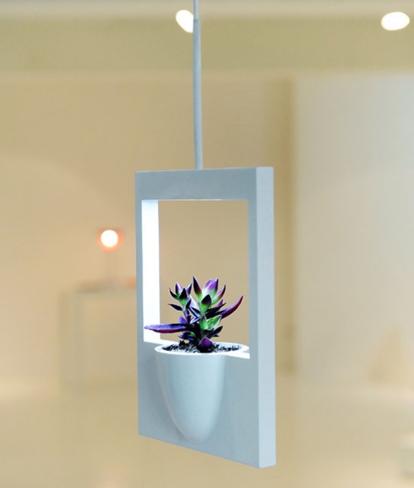 Vaso de flores suspenso de designer Polaroid com iluminação Jung-Hwajin