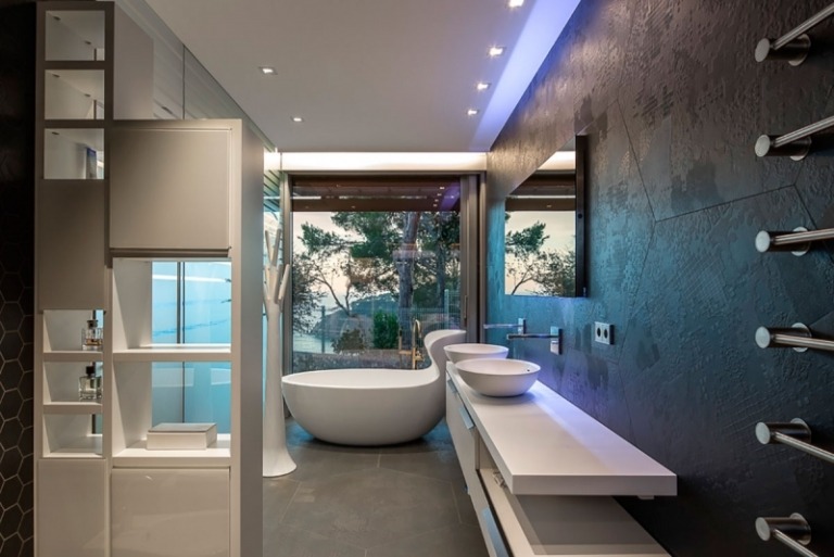 Design de banheiro-idéias de banheiro-banheira-azulejos-modular-branco-móveis