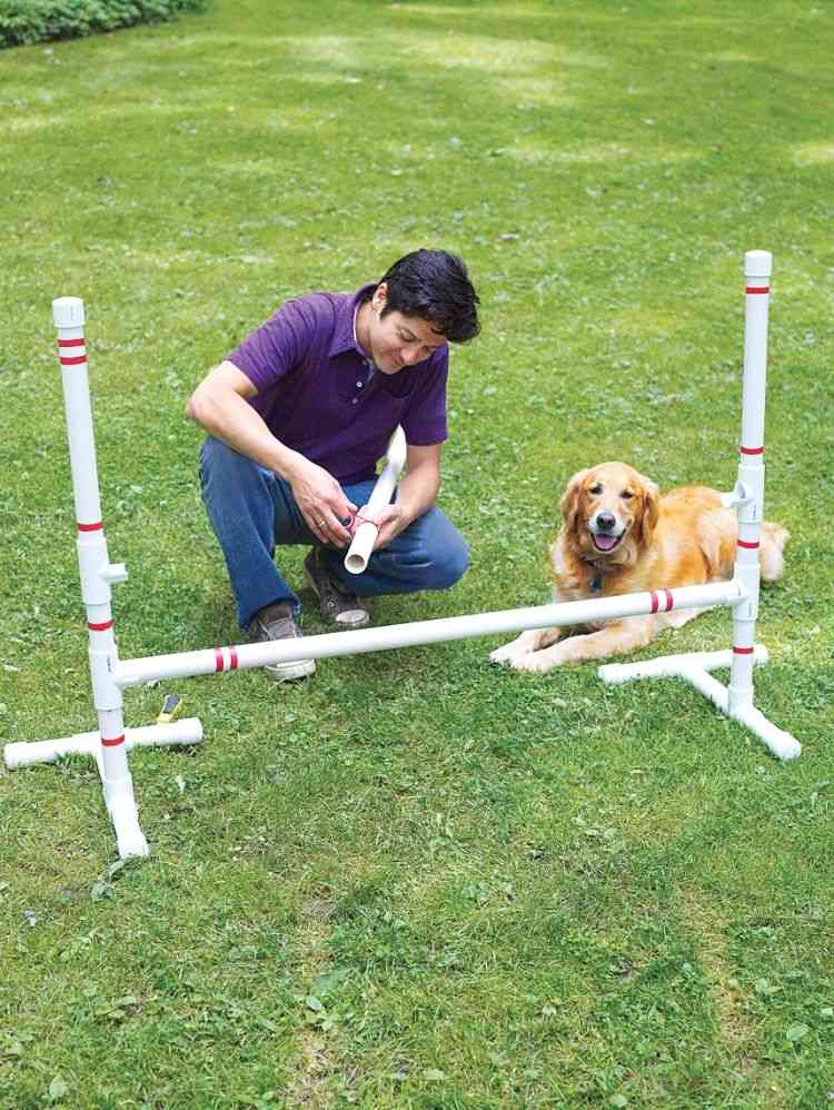 agility parcour faça você mesmo construa seu próprio cachorro parcour crie jump pole wrap fita adesiva vermelha junta