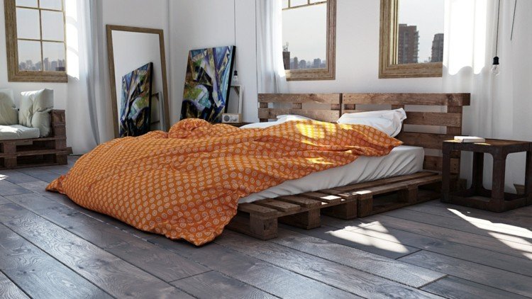 DIY-ideas-furniture-pallet-bed-build-yourself
