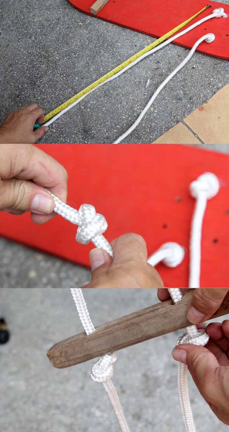 Balanço DIY para crianças Projeto DIY corda de nó de conserto de jardim