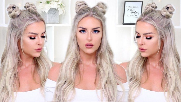 Penteados Two Buns Cabelo meio aberto usar penteados para cabelos longos