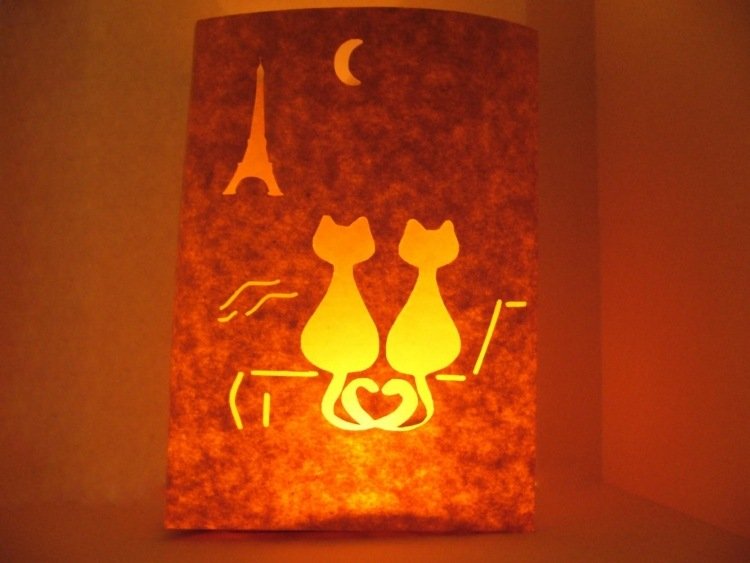 Artesanato com crianças-fora-tealight-light bag-cats