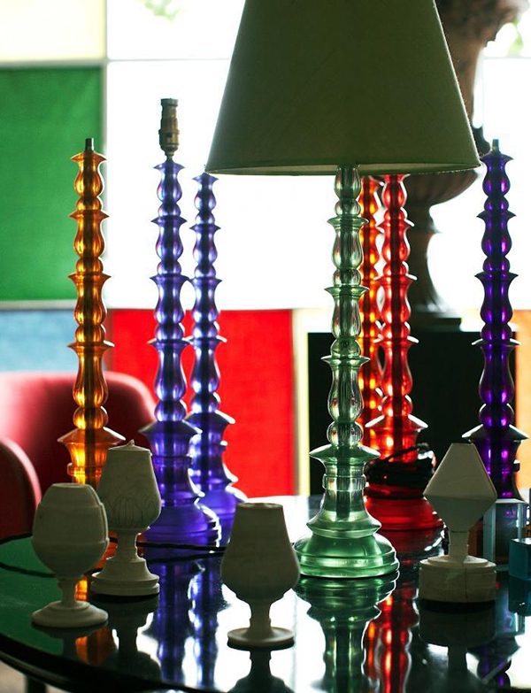 Candeeiros de mesa coloridos tendências de design de interiores para 2013