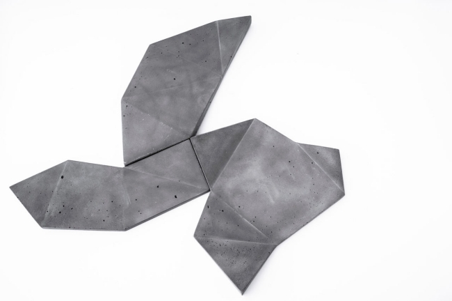 Origami de tigela de prato de coleta de utensílios domésticos de concreto