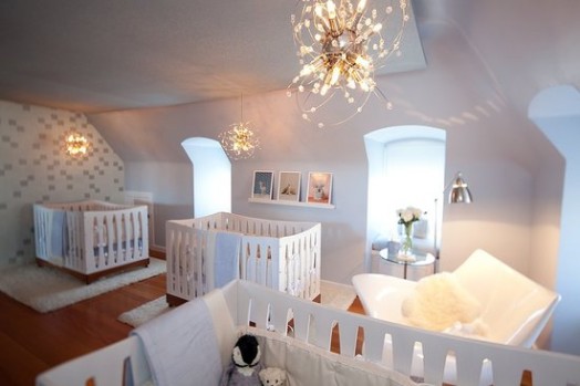 móveis de quarto de bebê de design nobre para trigêmeos